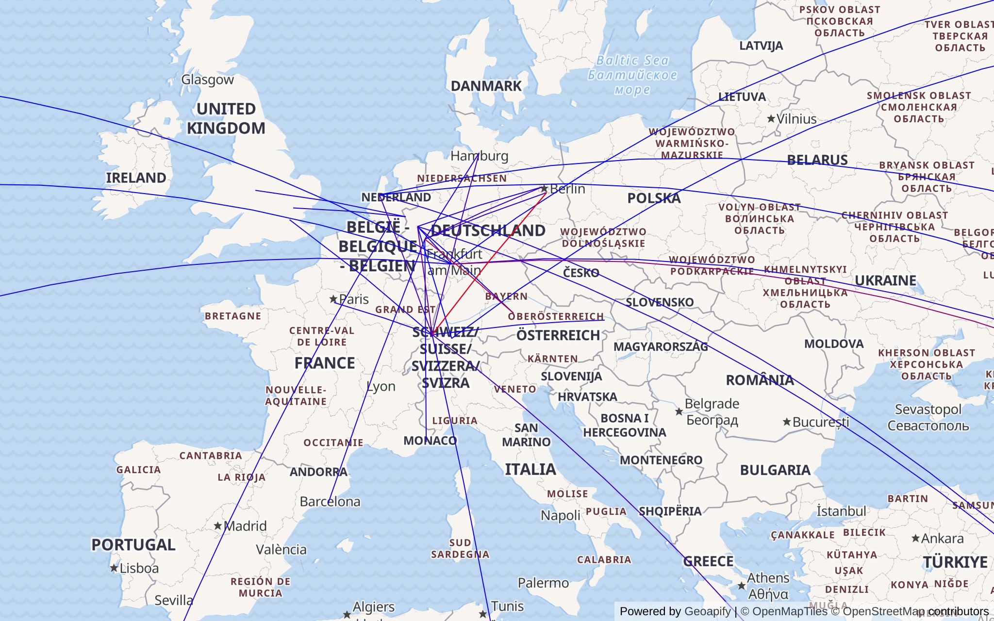 All my flights in Europe so far