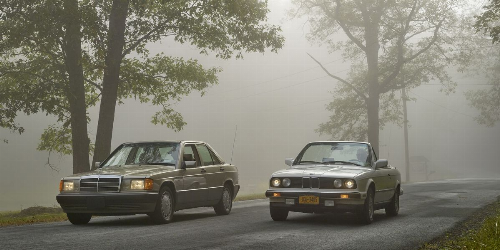 1991 Mercedes-Benz 190E and 1989 BMW 325i Take Turns in a Flashback Matchup