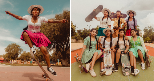 Braids and Bowlers: Indigenous Bolivian Women Skateboard in Style in Celia D. Luna's Empowered Portraits