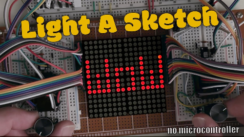 I built an electronic Etch-A-Sketch without a microcontroller